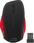 LEDGY Mouse - Wireless černo-červená / bezdrátová myš / optická / 1200 DPI / 3 tlačítka / 2.4GHz (SL-630015-BKRD)
