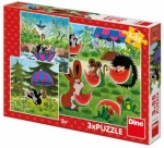 Krtek a paraplíčko: puzzle 3x55 dílků - Dino