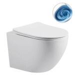 CERANO - Kompletní WC set Profi/Cesso - bílá matná - WC tlačítko Line/Černá lesklá - předstěnová instalace - 49x36 CER-8050BD84369