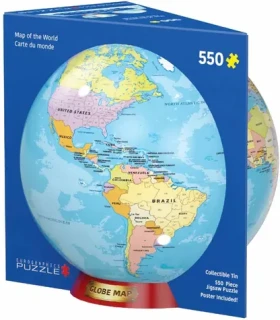 EUROGRAPHICS Puzzle Mapa světa v plechové krabičce