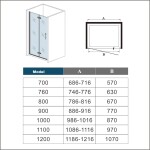 H K - Sprchové dveře SOLO B8 110, zalamovací 109-111 x 185 SE-SOLOB8110SET