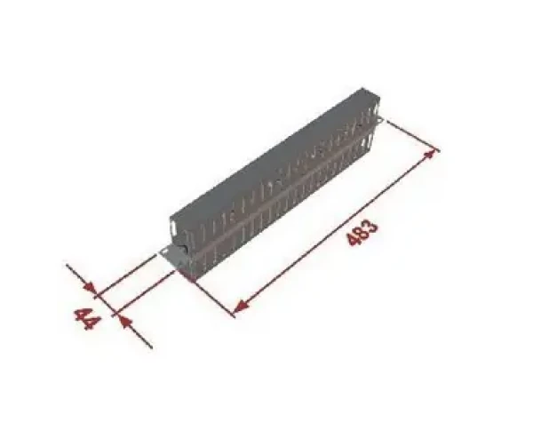 Vyvazovací panel Triton RAB-VP-X03-A1 Vyvazovací panel, optický, 19"", 1U, oboustranná plastová lišta, černý RAB-VP-X03-A1