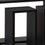 Polička nástěnná, sada 3 ks, MDF, barva černá matná, baleno v ochranné fólii