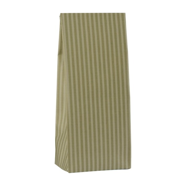 Ib Laursen Papírový sáček Moss green stripes 22,5 cm – set 5 ks, zelená barva, papír