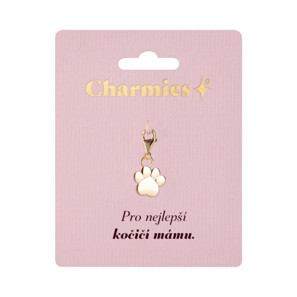 Zlatý přívěsek tlapky - Čas strávený s kočkou - Albi