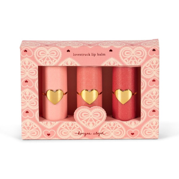 Konges Sløjd Sada balzámů na rty pro děti Pink – set 3 ks, růžová barva