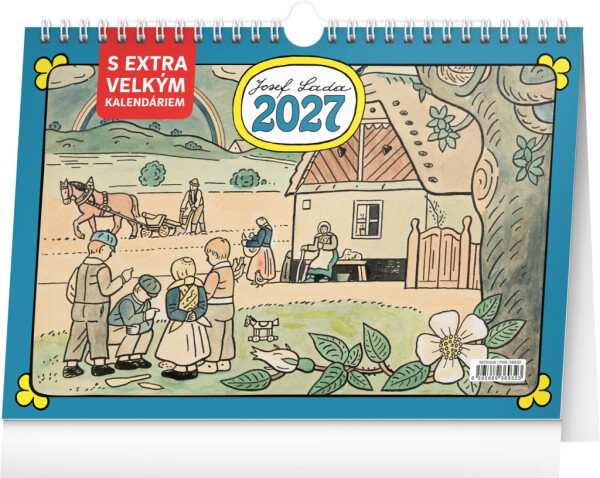 Kalendář 2027 stolní: Josef Lada s extra velkým kalendáriem, 30 x 21 cm