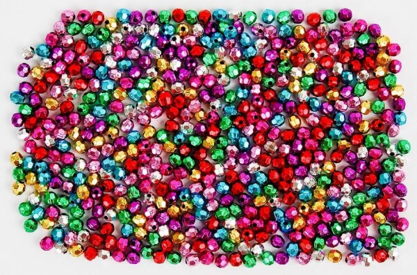 Korálky kulaté 5mm, 40g - metalické mix