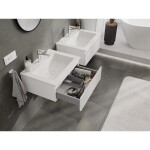 MEXEN/S - Rivel koupelnová skříňka 60 cm s umyvadlem Otis, 1 šuplík, reliéf , bílá mat 91A20-06023-1-BF01-W18M01
