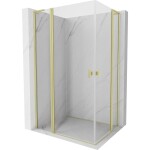 MEXEN/S - Mist L Duo sprchový kout dveře křídlové 120 x 105, transparent, zlato kartáčovaná 8A4L-120-105-55-00