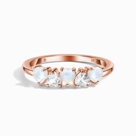 Royal Fashion prsten 14k zlato Vermeil GU-DR20559R-ROSEGOLD-MOONSTONE-TOPAZ Velikost: 10 (EU: 61-63)