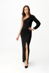 Dámské dlouhé šaty SUK426 černé - Roco Fashion 38