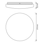 SAPHO - Koupelnové stropní svítidlo, ø 210, 900lm, 12W, 3000K, IP44 AC464780055