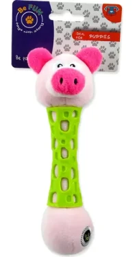 BEFUN Plyšové pískací prase zelené / Hračka pro psy / TPR guma / štěně / 17 cm (414-10506)