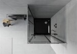 MEXEN/S - Rio čtvercový sprchový kout 90 x 90, grafit, chrom + vanička se sifonem Flat, černý 860-090-090-01-40-4070