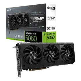 ASUS PRIME GeForce RTX 5060 OC 8GB / 2595MHz / 8GB GDDR7 / 128-bit / 1x HDMI + 3x DP / 550W (8) (90YV0N10-M0NA00)