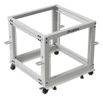 Lanberg Open Rack 9U šedý / Otevřený rack / 19" / 600×600–1100 mm / nastavitelná hloubka / nosnost 600 kg (OR01-6109-S)