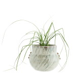 MADAM STOLTZ Keramický obal na květiny Off White 15 cm, krémová barva, keramika