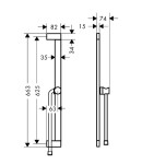 HANSGROHE - Unica Sprchová tyč 66 cm, se sprchovou hadicí, kartáčovaný černý chrom 24404340
