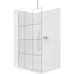 CERANO Sprchová zástěna Walk-in Onyx Top Cube L/P - 8 mm - hranatá vzpěra - chrom, industriální sklo - 110x200 cm