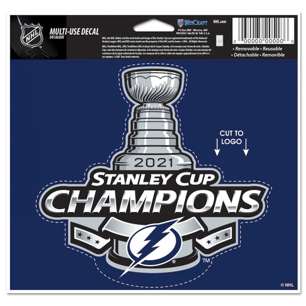 Fanatics Samolepka Tampa Bay Lightning NHL 2021 Stanley Cup Champions 4'' x 6'' Cut-to-Logo Multi-Use Decal% 1 ks