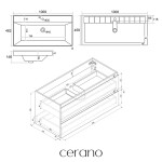 CERANO - Koupelnová skříňka Carole - keramické umyvadlo Viano - černá matná - 100,9x62,6x46,5 CER-121918