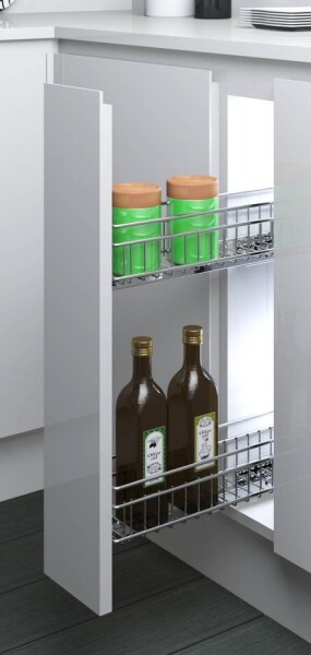 Inoxa výsuvný drátěný koš 200 s tlumením :: pravý (H27_3020_10)