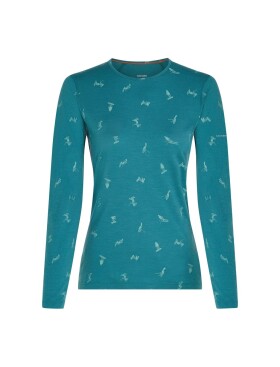 ICEBREAKER Wmns 200 Oasis LS Crewe Ski Day, Topaz/Hydro/Aop (vzorek) velikost: S