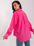 Tmavě růžová volná lněná košile pro ženy