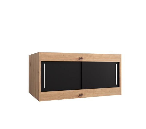 Nástavec na skříň Abi Barva korpusu: Dub artisan, Rozměry: 100 cm, Dveře: Černá