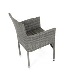 Židle zahradní, šedý umělý ratan, kov, stohovatelná.