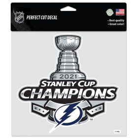 Fanatics Samolepka Tampa Bay Lightning 2021 Stanley Cup Champions 8'' x 8'' Perfect-Cut Decal% 1 ks