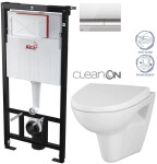 ALCADRAIN Sádromodul - předstěnový instalační systém s chromovým tlačítkem M1721 + WC CERSANIT CLEANON PARVA + SEDÁTKO AM101/1120 M1721 PA1