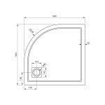 GELCO - Sprchová vanička XENA HX559, čtvrtkruh 90x90 cm, R550, hladká HX559