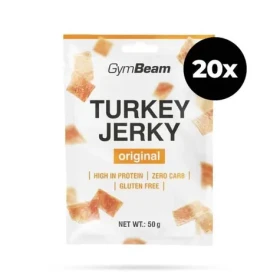 Sušené maso Turkey Jerky - GymBeam (originál, 20 x 50 g) (59179-3-20x50g-original)