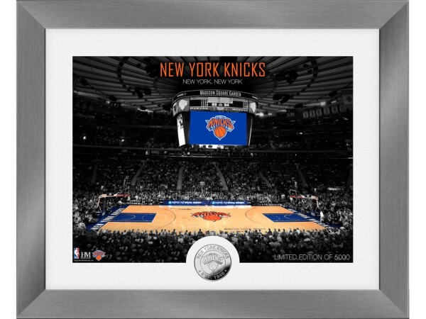 Highland Mint Obraz New York Knicks NBA Art Deco Stadium Silver Coin Photo Mint
