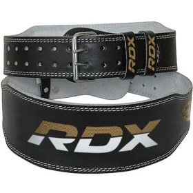 Fitness opasek 6“ Leather Black/Gold - RDX Sports (M, multicolor) (78730-2-M)