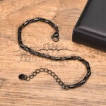 Pánský ocelový náramek Eugen Black - chirurgická ocel, Černá 18 cm + 5 cm (prodloužení)