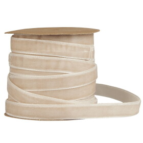 Ib Laursen Sametová stuha Fog 10 m, béžová barva, textil
