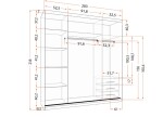 Šatní skříň Pola 38 Barva korpusu: Dub - sonoma, Rozměry: 203 cm, Dveře: Bílá mat / zrcadlo