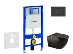 GEBERIT - Duofix Set předstěnové instalace, klozetu Gaia a sedátka softclose, tlačítko Sigma30, matná černá/černá SANI11CA5502