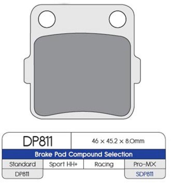 DP Brakes Brzdové destičky na Yamaha YFM350 Raptor 2004 - 2013