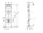 GEBERIT - Duofix Montážní prvek pro výlevku, 175 cm, splachovací nádržka pod omítku Delta 12 cm, nástěnná armatura na omítku 111.569.00.2