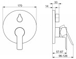 HANSA - Ligna Baterie pod omítku pro 2 spotřebiče, chrom 83859503