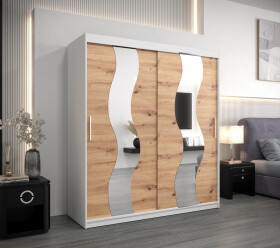 Šatní skříň Abi Se Barva korpusu: Bílá, Rozměry: 150 cm, Dveře: Dub artisan