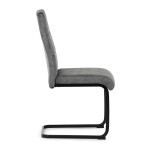 Židle jídelní, šedý samet, černá pohupová podnož
