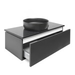 Koupelnová skříňka s žulovou deskou SAT Feel 100x30x46 cm antracit mat SATFEEL100ANTZ SATFEEL100ANTZ