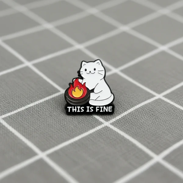 Pinarna.cz Vystresovaná kočička - „This is fine“ / „To je v pohodě“
