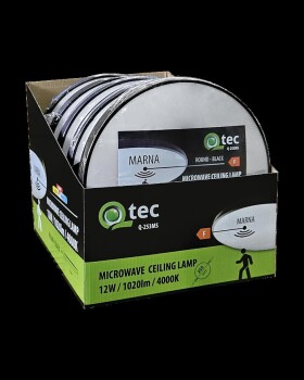 SVÍTIDLO QTEC Q-253MS MARNA 12W 4000K BLACK SENSOR