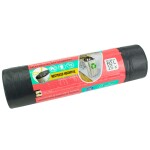 Odpadkové pytle 60L zatahovací, 60x68cm, v roli 15ks, LDPE 22µm, černé, viGO!